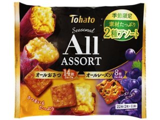 東ハト オールアソート おさつ＆レーズン２２枚 ×16入り 【全国送料無料】(一部地域別途)の画像