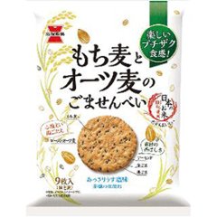 岩塚製菓 もち麦とオーツ麦のごませんべい ９枚 ×12の画像