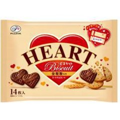 不二家 ハートチョコ全粒粉ビスケット 袋１４枚 ×15の画像