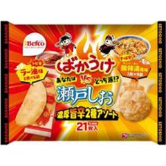 栗山ばかうけＶＳ瀬戸しお濃厚旨辛２種アソート２１枚 ×12の画像