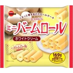 ブルボン ミニバームロールホワイトクリーム１６９ｇ  ×12の画像