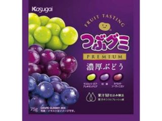 春日井製菓 つぶグミＰＲＥＭＩＵＭ濃厚ぶどう７５ｇ ×10 【送料込】(一部地域別途)の画像