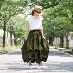 【自由にアレンジスカート】ファイン～Fine～360度＊全円＊どんなコーデも自由自在にアレンジ＊動くたびに美シルエット＊サーキュラースカート＊無地＊d-sk004画像