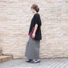 フラワー柄×ラメ切り替え＊ゆったりドルマンチュニック＊トップス＊カットソー＊Tシャツ＊エスニック＊ネパール＊d-tp001画像