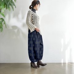 丸っこいシルエット＊大人のためのナチュラルなドット柄＊バルーンワイドパンツ＊d-pn506画像