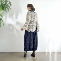 丸っこいシルエット＊大人のためのナチュラルなドット柄＊バルーンワイドパンツ＊d-pn506画像