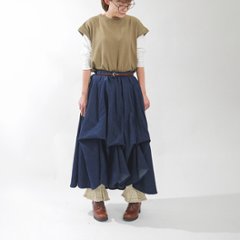 ★お待たせしました★【自由にアレンジスカート】デニム～Denim～360度＊全円＊どんなコーデも自由自在にデザイン＊動くたびに美シルエット＊サーキュラースカート＊インディコデニム＊d-sk009画像