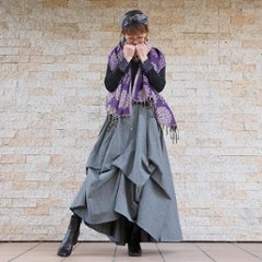 ★販売枚数1500枚突破★【自由にアレンジスカート】ベーシック～Basic～360度＊全円＊どんなコーデも自由自在にデザインができる＊動くたびに美シルエット＊サーキュラースカート＊無地＊d-sk001画像