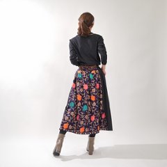 【再入荷】着丈2展開＊花刺繍柄＊贅沢に刺繍を施した大人上品＊切り替えロングスカート＊裏地付き＊d-sk007画像