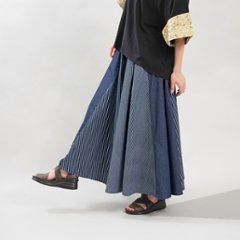 ★春夏新作★【自由にアレンジスカート】マルチストライプ～MultiStripe～360度＊全円＊どんなコーデも自由自在にデザインができる＊動くたびに美シルエット＊サーキュラースカート＊d-sk509の画像