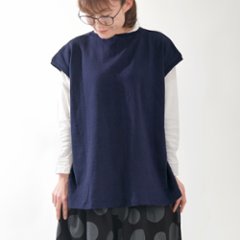 ロングシーズン重宝＊コットンニット＊シンプルデザインで着回し◎＊サイドスリット＊ゆったりベスト＊d-tp518画像