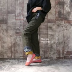 オシャレ度が高まる＊裾×レース×異素材mix＊こなれロールアップ＊ロングパンツ＊サイズ２展開＊d-pn007画像