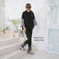 オシャレ度が高まる＊裾×レース×異素材mix＊こなれロールアップ＊ロングパンツ＊サイズ２展開＊d-pn007画像