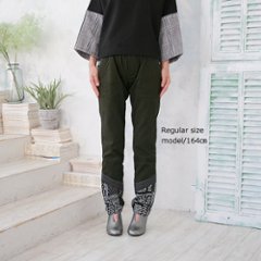 オシャレ度が高まる＊裾×レース×異素材mix＊こなれロールアップ＊ロングパンツ＊サイズ２展開＊d-pn007画像