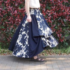  【自由にアレンジスカート】フラワー～flower～どんなコーデも自由自在にデザインができる＊変形＊バルーン＊立体ロングスカート＊d-sk2001の画像