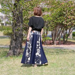  【自由にアレンジスカート】フラワー～flower～どんなコーデも自由自在にデザインができる＊変形＊バルーン＊立体ロングスカート＊d-sk2001画像