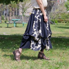  【自由にアレンジスカート】フラワー～flower～どんなコーデも自由自在にデザインができる＊変形＊バルーン＊立体ロングスカート＊d-sk2001画像
