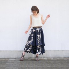  【自由にアレンジスカート】フラワー～flower～どんなコーデも自由自在にデザインができる＊変形＊バルーン＊立体ロングスカート＊d-sk2001画像