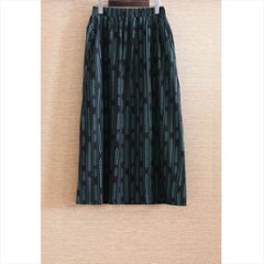 着丈2展開＊リーフライン柄＊ゆるやかなフレアAラインシルエット＊落ち感あるやわらかコットン素材＊スカート＊d-sk513画像