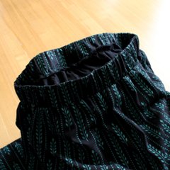 着丈2展開＊リーフライン柄＊ゆるやかなフレアAラインシルエット＊落ち感あるやわらかコットン素材＊スカート＊d-sk513画像