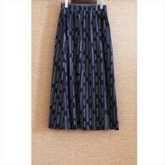着丈2展開＊リーフライン柄＊ゆるやかなフレアAラインシルエット＊落ち感あるやわらかコットン素材＊スカート＊d-sk513画像