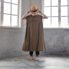 2丈から選べる＊綿素材で心地よく＊さらりと着られる＊マルチストライプ＊ゆったりAラインワンピース＊d-dr521画像