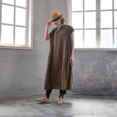 2丈から選べる＊綿素材で心地よく＊さらりと着られる＊マルチストライプ＊ゆったりAラインワンピース＊d-dr521画像