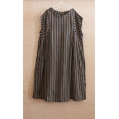 2丈から選べる＊綿素材で心地よく＊さらりと着られる＊マルチストライプ＊ゆったりAラインワンピース＊d-dr521画像
