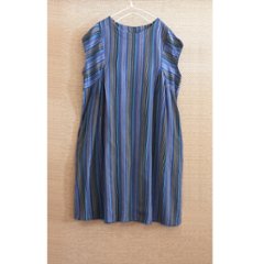 2丈から選べる＊綿素材で心地よく＊さらりと着られる＊マルチストライプ＊ゆったりAラインワンピース＊d-dr521画像