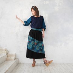 ふわりとひろがる袖の立体感を遊ぶ「ひねり袖 」＊ツートーンカラー＊大人カジュアルトップス＊カットソー＊d-tp017画像