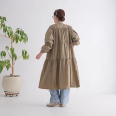 季節の変わり目にぴったり＊大人カジュアルに映える＊シルエットを調整できるドローコード＊ティアードジャケット＊d-jk3001画像