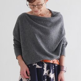 軽く暖かい天然素材＊カシミヤ＊やわらかアシンメトリートップス＊上品シルエットの大人カジュアル＊d-tp528の画像