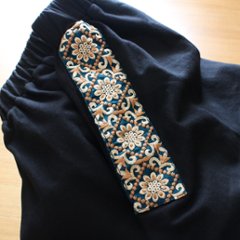 インド刺繍リボンのポケットが揺れる＊ふんわり大人可愛い＊ふんわり暖か裏起毛＊バルーンスカート＊ d-sk511画像