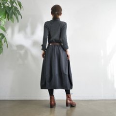 インド刺繍リボンのポケットが揺れる＊ふんわり大人可愛い＊ふんわり暖か裏起毛＊バルーンスカート＊ d-sk511画像