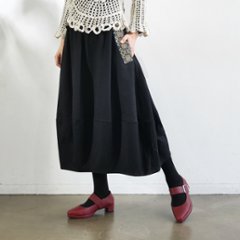 インド刺繍リボンのポケットが揺れる＊ふんわり大人可愛い＊ふんわり暖か裏起毛＊バルーンスカート＊ d-sk511画像