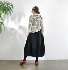 インド刺繍リボンのポケットが揺れる＊ふんわり大人可愛い＊ふんわり暖か裏起毛＊バルーンスカート＊ d-sk511画像