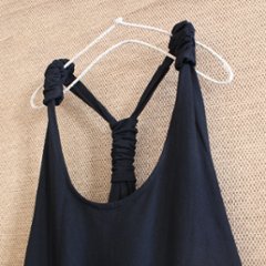 やさしい温もりと遊び心を添える＊手編みポケットがアクセント＊裏地フリース＊あたたか＊サロペットスカート＊ブラック＊d-dr004画像