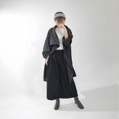 丸っこいシルエット＊どんなコーデにも相性抜群＊大人ナチュラルな無地＊バルーンワイドパンツ＊ブラック＊d-pn506画像