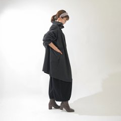 丸っこいシルエット＊どんなコーデにも相性抜群＊大人ナチュラルな無地＊バルーンワイドパンツ＊ブラック＊d-pn506画像