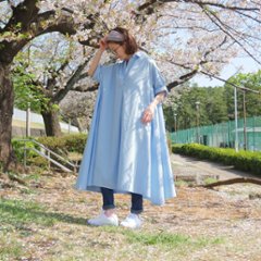 着丈2展開＊スキッパー襟＊こなれ感あるゆったりデザイン＊七分袖＊フレアワンピース＊無地＊d-dr2002画像
