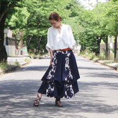 抜け感スキッパー襟＊軽やかドルマン＊楊柳風素材＊ゆったり体型カバー＊薄手ストレッチ＊ブラウス＊シャツ＊d-tp3015画像