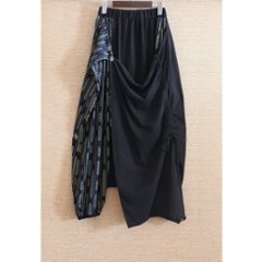 リーフ柄が映える＊重ね着風＊前開きデザイン＊ワイドパンツ＊ゆったり楽ちん＊すっきり見え＊個性的＊d-pn519画像