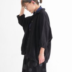 ビッグシルエット＊裏面起毛＊7分袖＊ゆったりシャツジャケット＊ドルマン風＊綿素材＊d-tp503-w画像