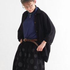 ビッグシルエット＊裏面起毛＊7分袖＊ゆったりシャツジャケット＊ドルマン風＊綿素材＊d-tp503-w画像
