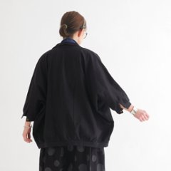 ビッグシルエット＊裏面起毛＊7分袖＊ゆったりシャツジャケット＊ドルマン風＊綿素材＊d-tp503-w画像