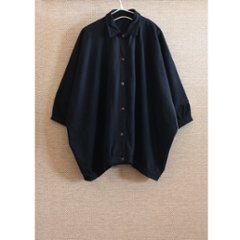 ビッグシルエット＊裏面起毛＊7分袖＊ゆったりシャツジャケット＊ドルマン風＊綿素材＊d-tp503-w画像