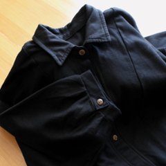 ビッグシルエット＊裏面起毛＊7分袖＊ゆったりシャツジャケット＊ドルマン風＊綿素材＊d-tp503-w画像
