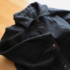 ビッグシルエット＊裏面起毛＊7分袖＊ゆったりシャツジャケット＊ドルマン風＊綿素材＊d-tp503-w画像