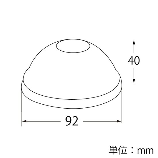 A-PET ドーム蓋 透明カップ 口径92mm用 穴無 透明(50枚入)画像