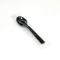 プラスチックスプーン12.3㎝ 単袋 黒(100本入)の画像